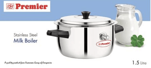Premier Stainless Steel Milk Boiler 1.5 Litre Induction Compatible with Whistle Indication - Image 2